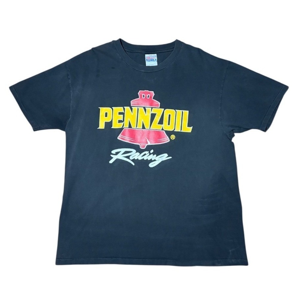 Vintage 90s Pennzoil Nascar Racing Faded Automotive Mechanic Car Graphic T-Shirt